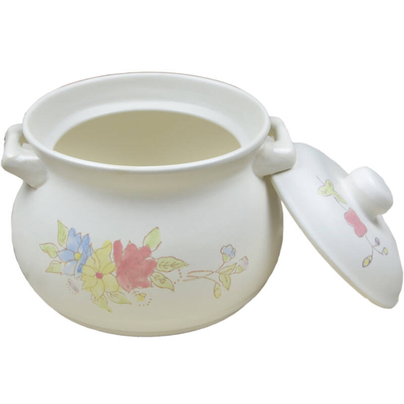 康百佳 4500ml/4.5l 陶瓷养生砂锅 汤煲 炖锅 白色