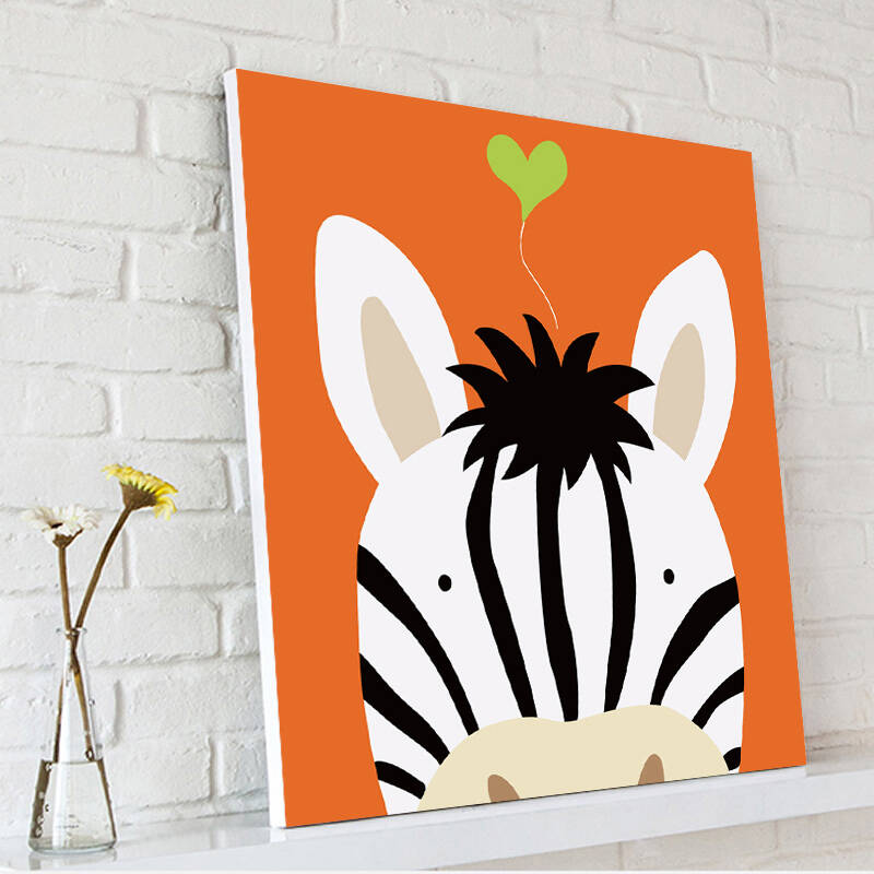 视觉星儿童房装饰画电表箱挂画壁画无框画立体画沙发背景墙画动物总