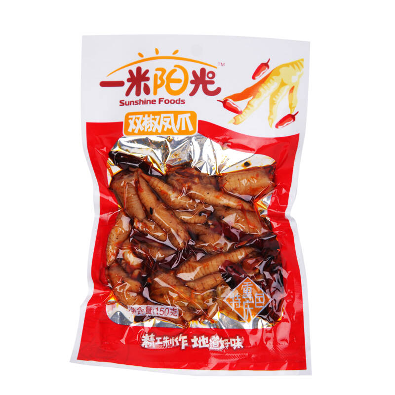 重庆特产小吃休闲食品 一米阳光双椒凤爪150g