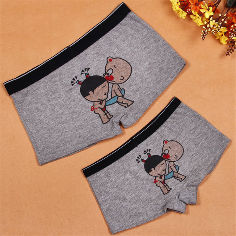 珍情以诺 可爱偷看小破孩内裤 个性搞笑男女情侣内裤 纯棉舒适透气