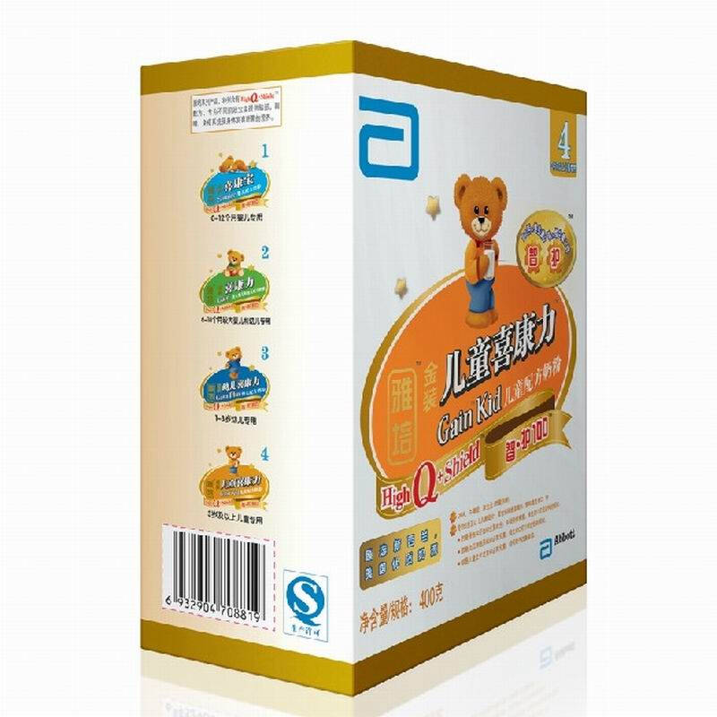 雅培奶粉 金装智护100 儿童喜康力奶粉4段3岁以上400g盒装
