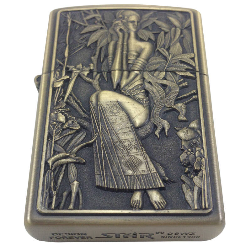 star恒星煤油打火机 正品防风 复古经典双面雕刻缪斯女神铁盒包装