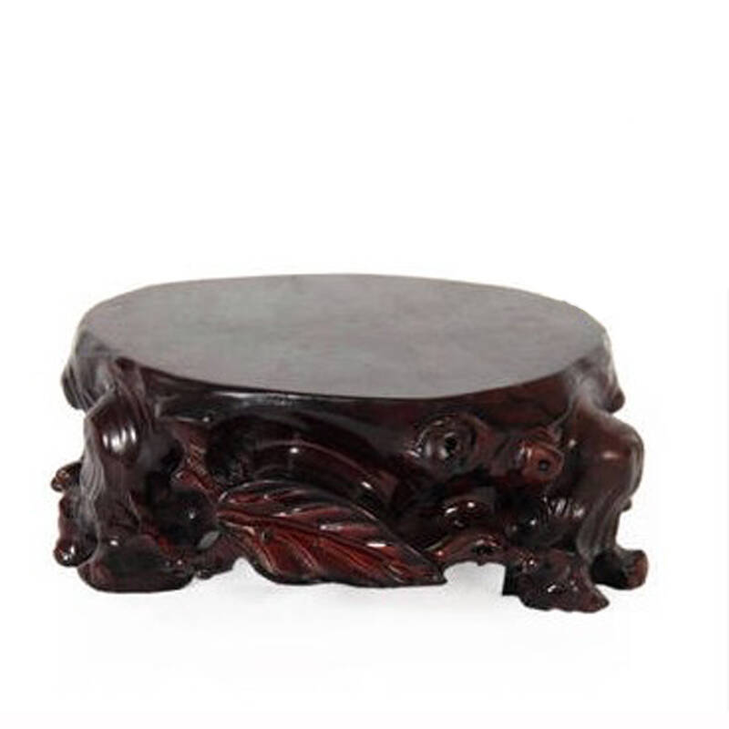 小雕匠正品实木红木石头玉石摆件工艺品 花盆花瓶底座 奇石底座批发可