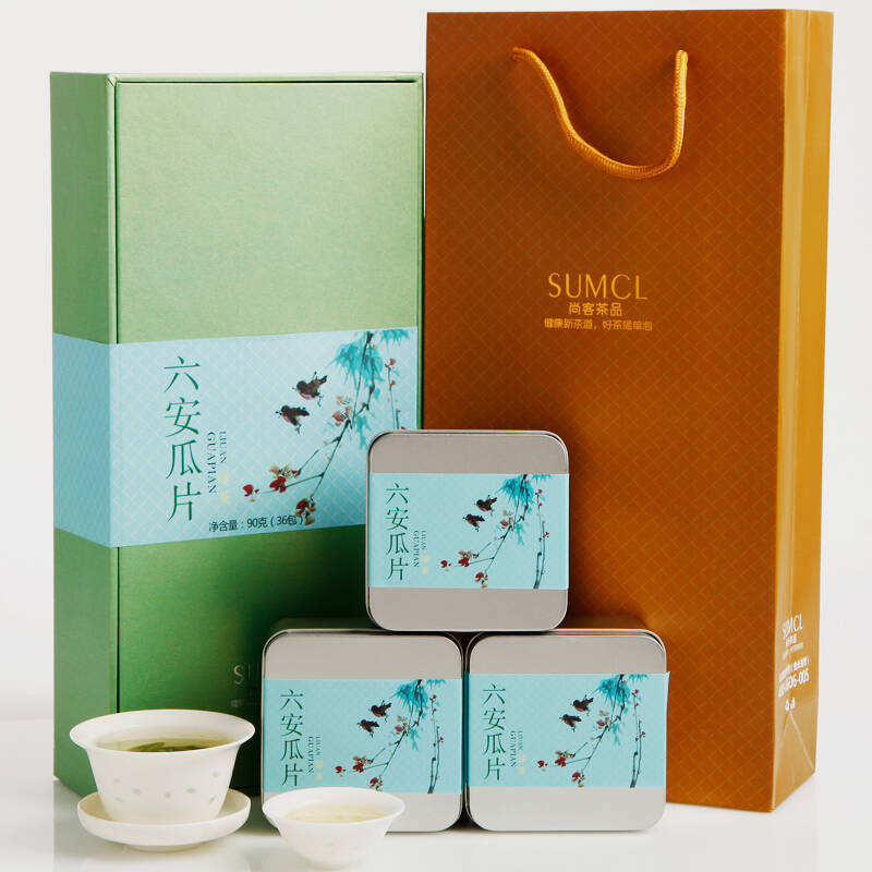 尚客茶品 绿茶 特级墨彩六安瓜片茶叶 2013新茶 90g礼盒装