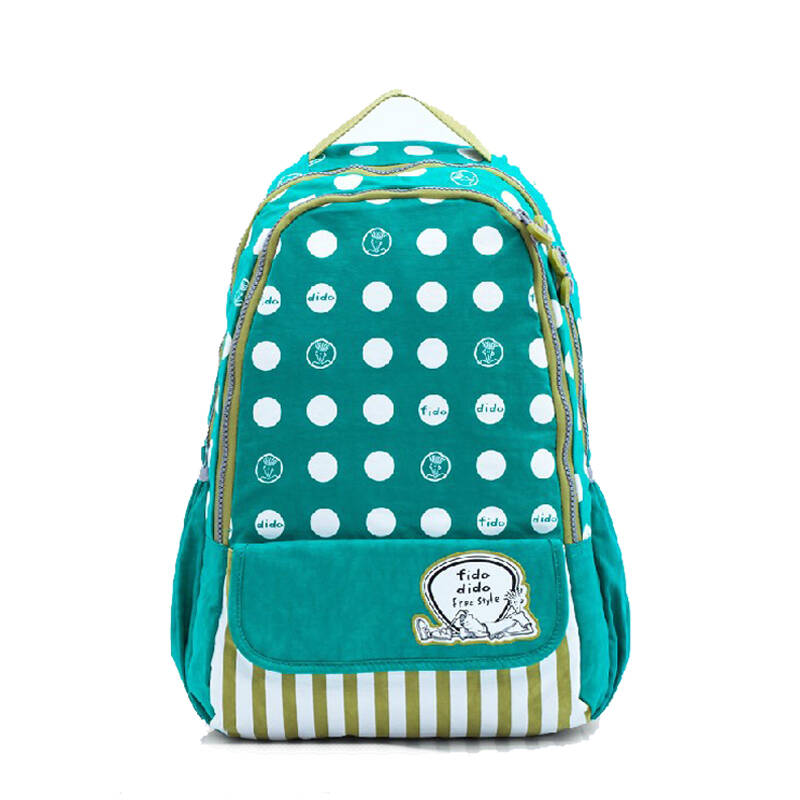菲都狄都fidodido 韩版学院风时尚波点双肩包学生包背包