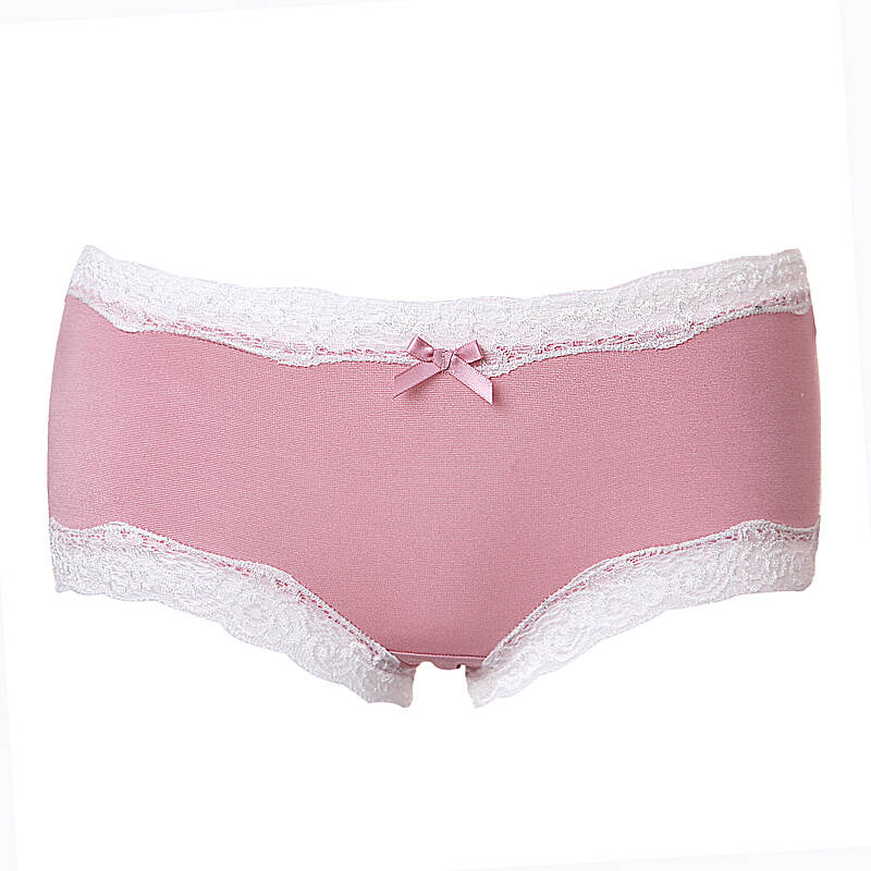 西丝娘娘 100%桑蚕丝豹纹女士新款 真丝平角内裤 3004 粉色 l