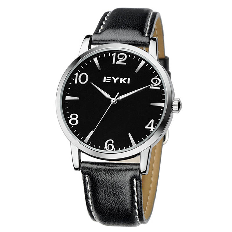 艾奇(eyki) 男表 指针式石英男士手表指 皮带个性情侣对表eet8621