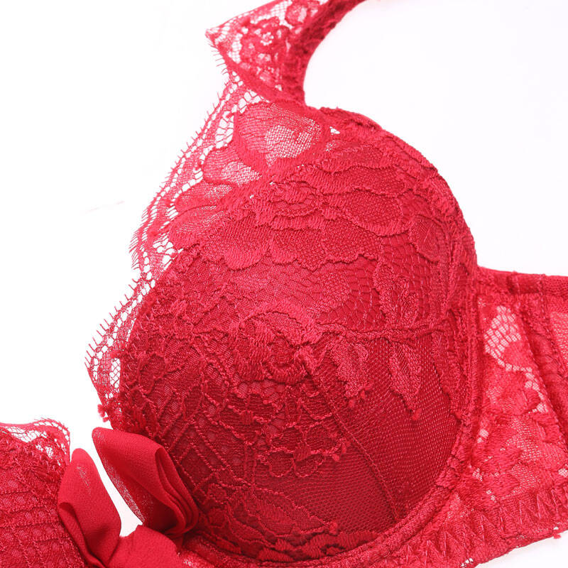 etam艾格内衣 蕾丝勾边丰胸文胸 13076711401 红色 80b