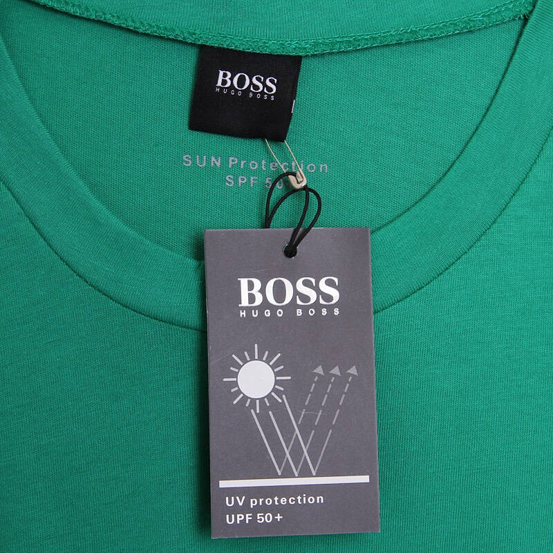 hugo boss 雨果波士 男式绿色纯棉短袖印字logo圆领t恤 50220846 310