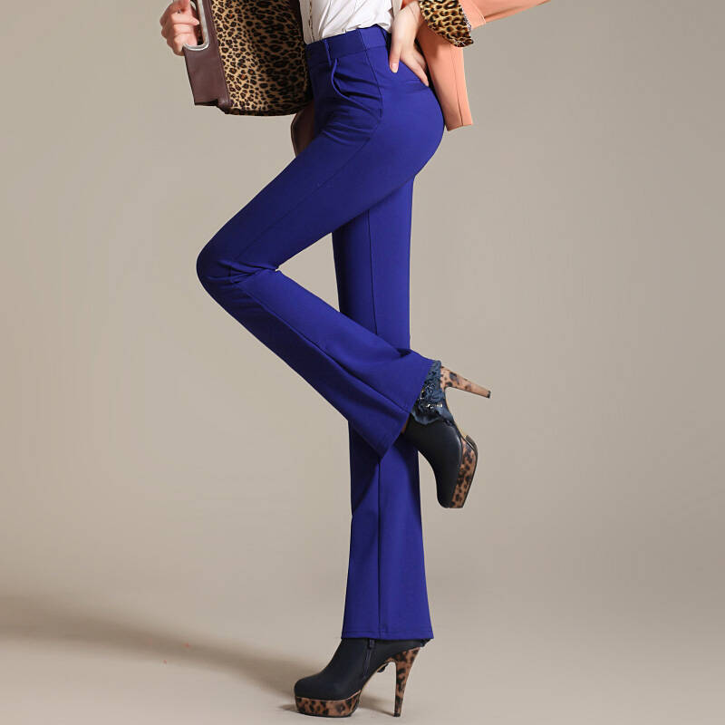 苏陌秋冬装加绒韩版西裤女修身显瘦微喇叭裤女裤子休闲裤长裤k007