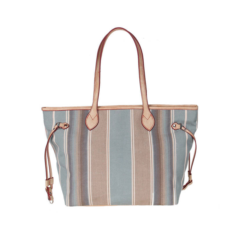 尚人殿堂sunbrella花雨伞面料日韩版帆布包 百搭抽带托特包单肩包女包