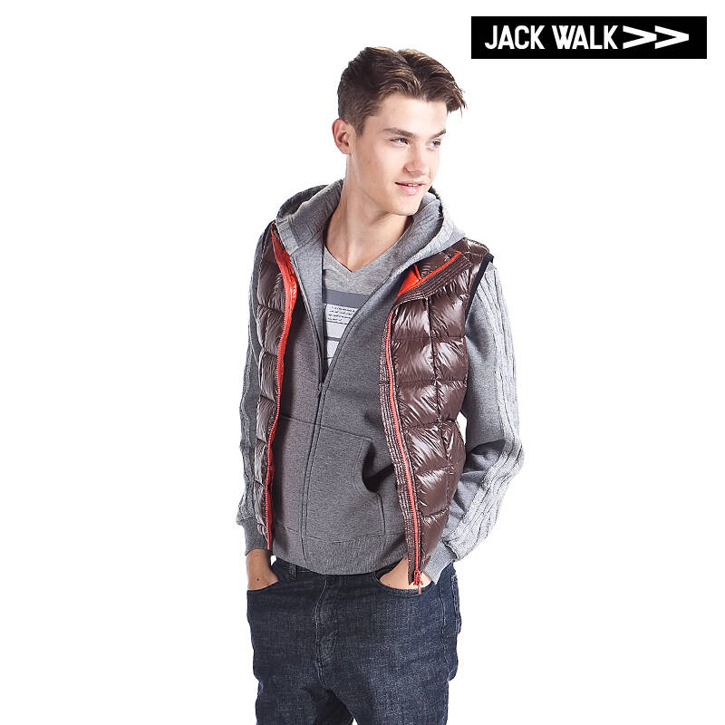 jackwalk休闲男装2013秋季新品杰克沃细车线撞色小方格