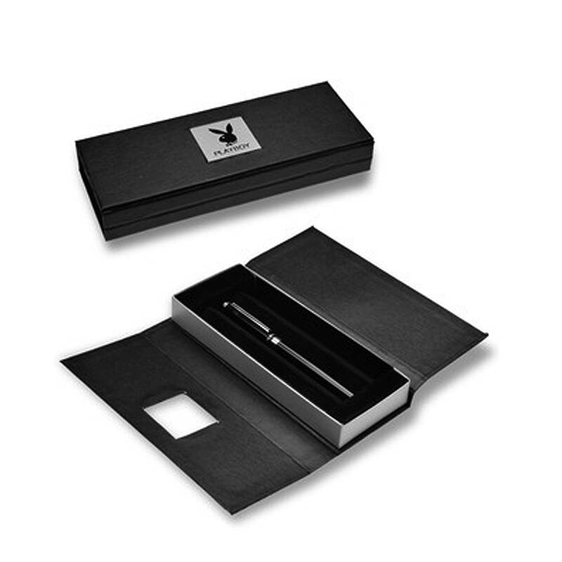 花花公子(playboy)纯尚系列钢笔 签字笔 纯黑银夹宝珠笔r7602 签字笔