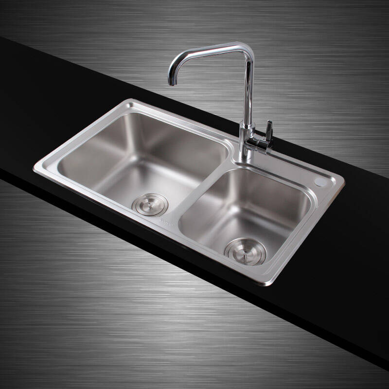 乐谷卫浴304不锈钢双水槽套装组合增压节水淋浴花洒 精装一厨一卫适用