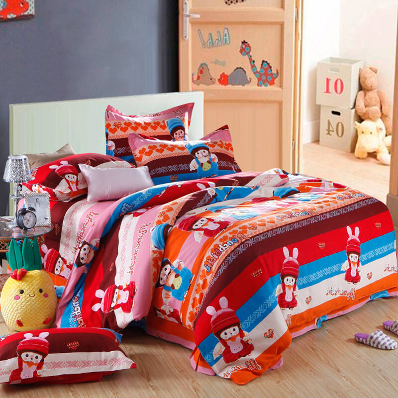 妙眠坊家纺 全棉加厚活性磨毛四件套 蒙奇奇 160*210cm