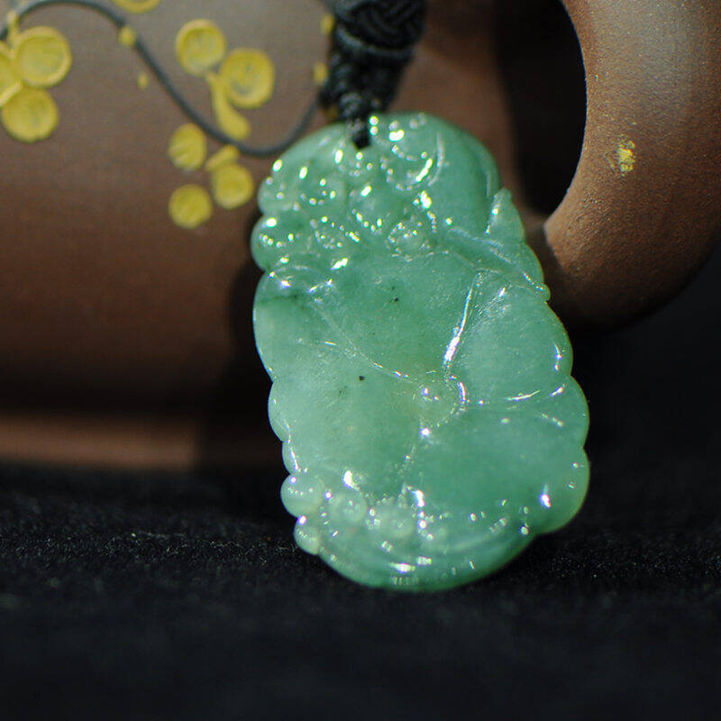 翠珑鼎 天然a货 翡翠 吊坠 水石花件(附权威 鉴定证书)