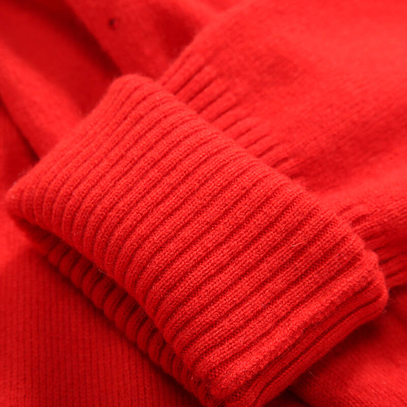 企业团购 秋冬变化领纯色羊绒衫女士 100% 纯羊绒毛衣针织套衫 石榴红