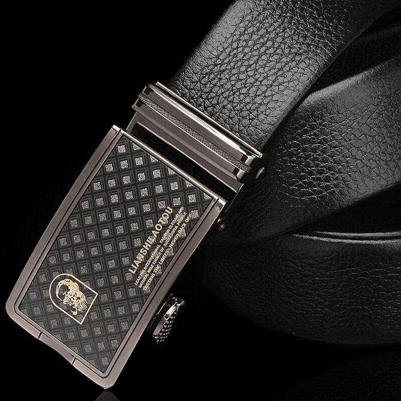 法国老人头男士自动扣皮带商务腰带整张牛皮黑色男士休闲裤带zdk060