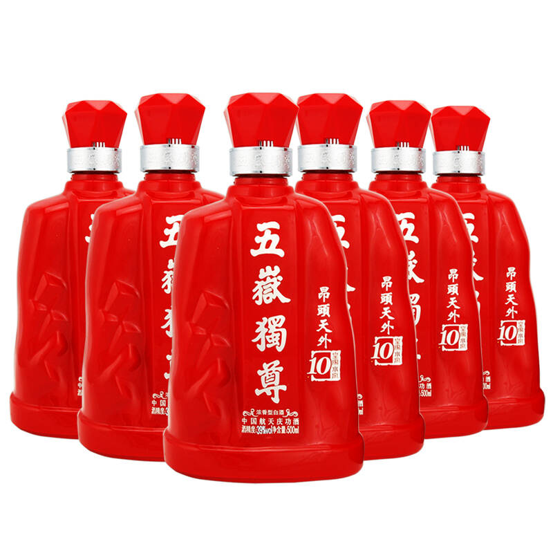 泰山白酒 五岳独尊 39度10年 500ml 十年年份酒 整箱6瓶装