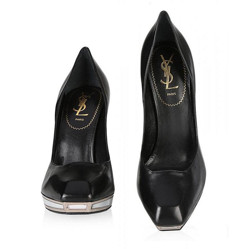 saint laurent 圣罗兰 黑色牛皮女士高跟鞋