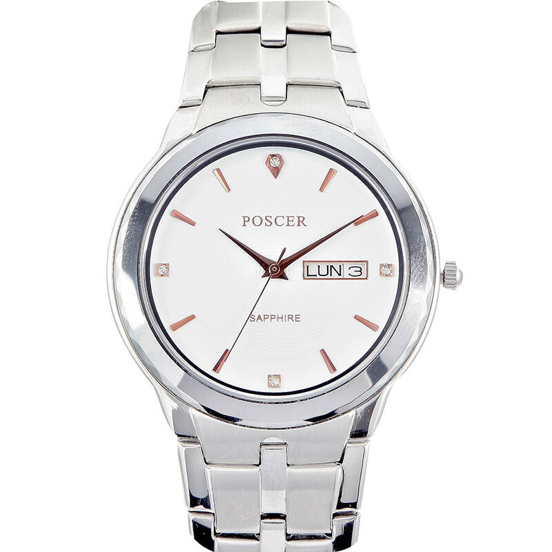 宝时捷(poscer)男士石英表黑白表盘男表p8139m 白表盘