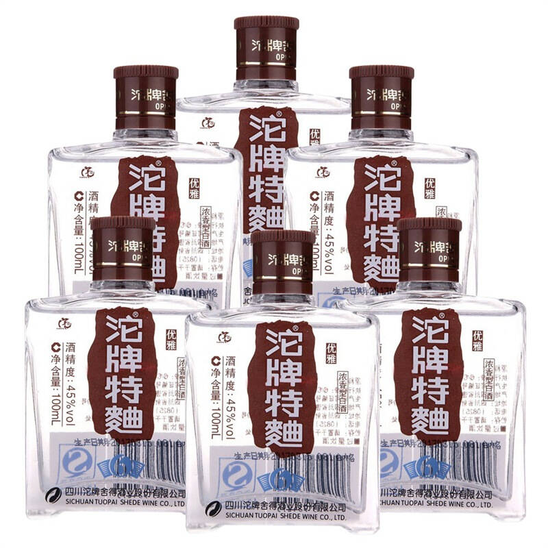 沱牌特曲6号优雅 45度 100ml*24瓶 京东自营