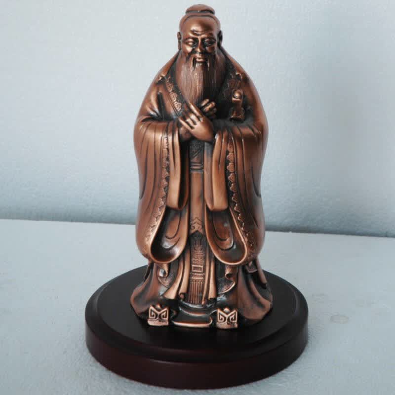 孔子像室内摆件紫铜浮雕开业礼物装饰工艺画圆雕学校传统文化教育 送