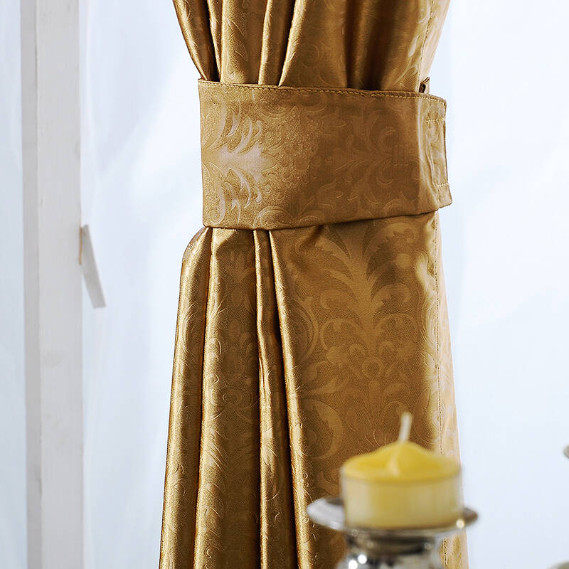 lovhome乐巢家居 云纹压花半遮光窗帘 单片装 金色 150*260cm挂钩式