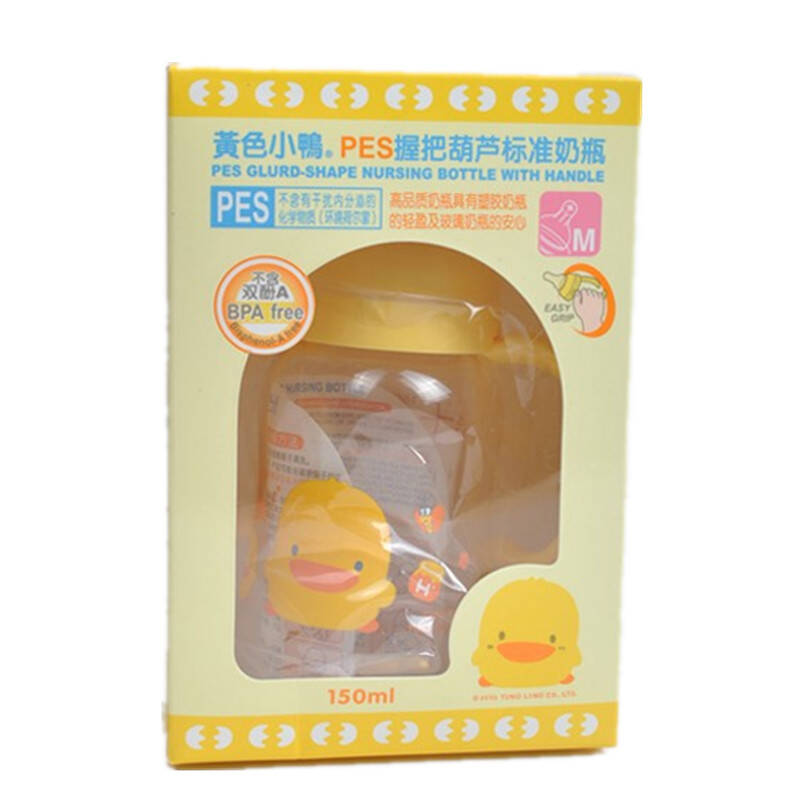 黄色小鸭pes握把葫芦标准奶瓶150ml 330125
