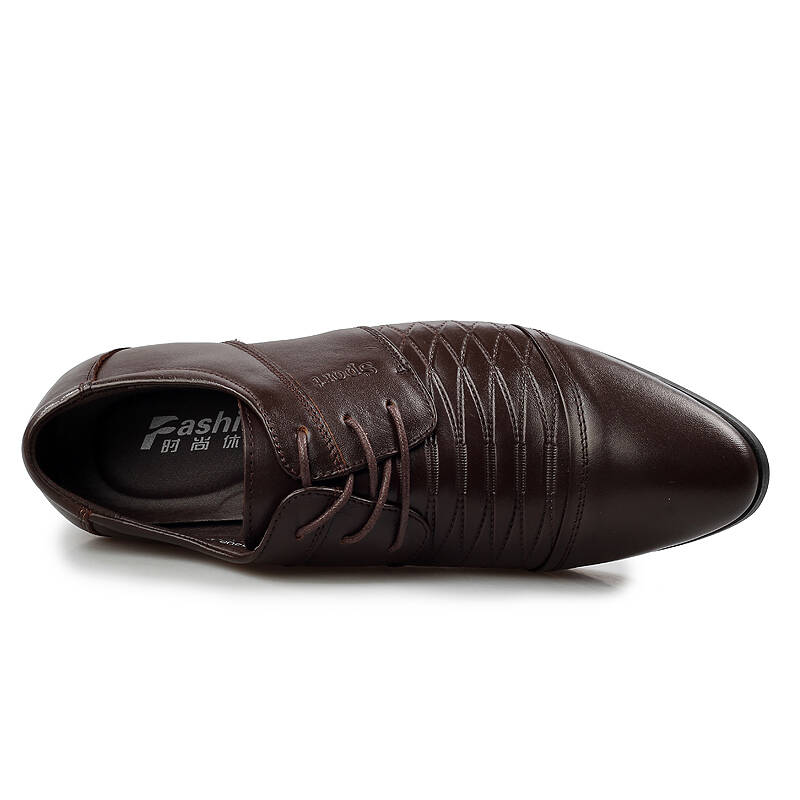 骥兽皮鞋 男士皮鞋真皮商务正装皮鞋 英伦潮流系带低帮办公室头层牛皮