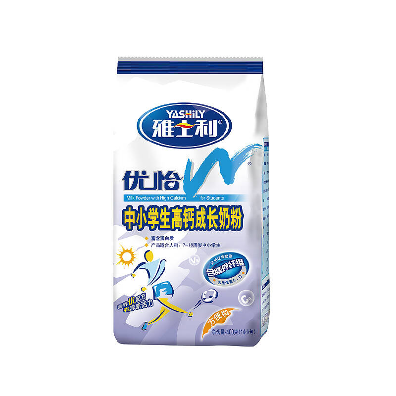 雅士利 优怡中小学生高钙成长奶粉 400g克袋装 营养 雅士利奶粉