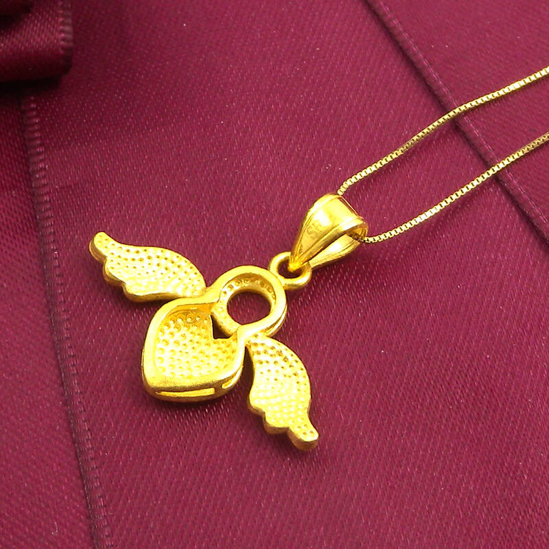 六福典雅珠宝 24k纯金 999千足金吊坠 纯黄金结婚吊坠 女士款4.43g