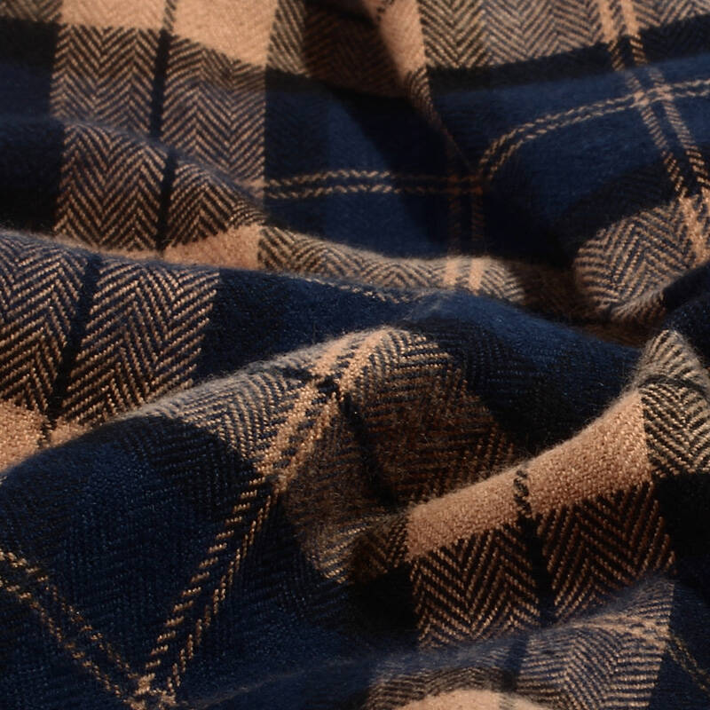 朗悦男装 2015秋装男士格子长袖衬衫 修身纯棉衬衣男加厚衬衫 蓝格 48