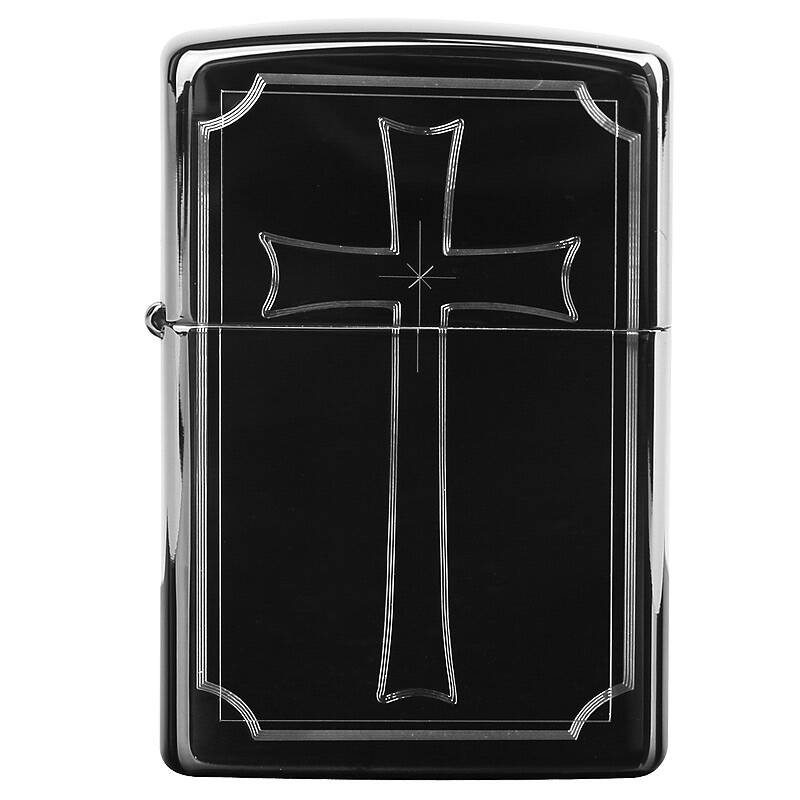 美国芝宝zippo打火机 黑冰/雕刻 20195黑冰十字架
