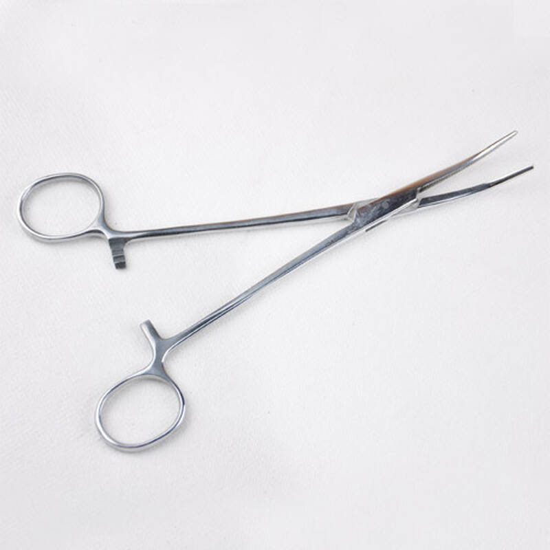 渔掌门 不锈钢防锈蚀18cm钓鱼用止血钳 弯嘴摘钩钳 取钩器zqz003