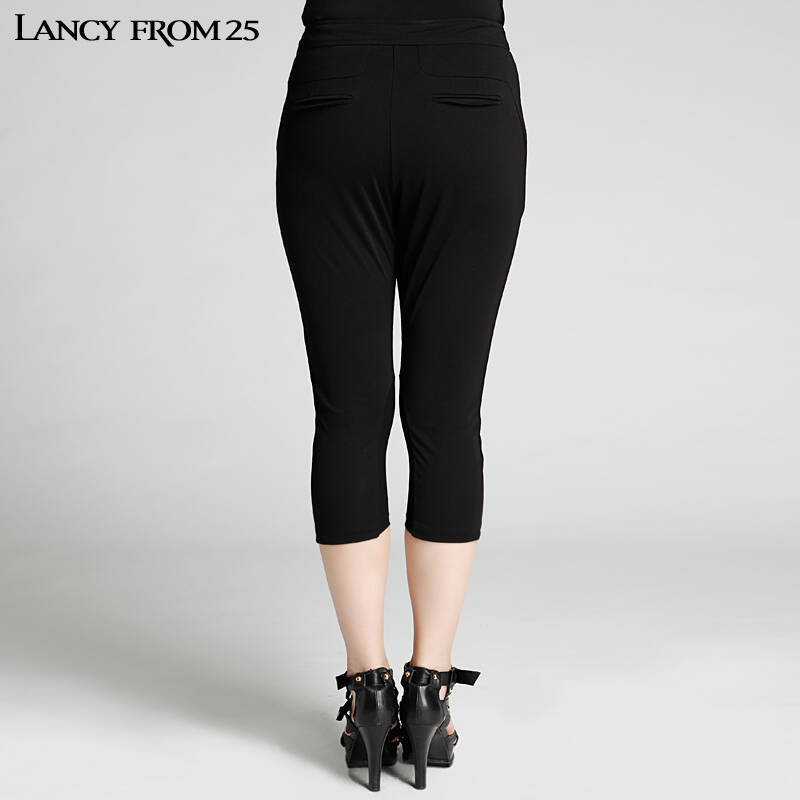 京东配送 2013朗姿lancy春夏直销 成熟欧码女装 通勤黑色中腰哈伦中裤
