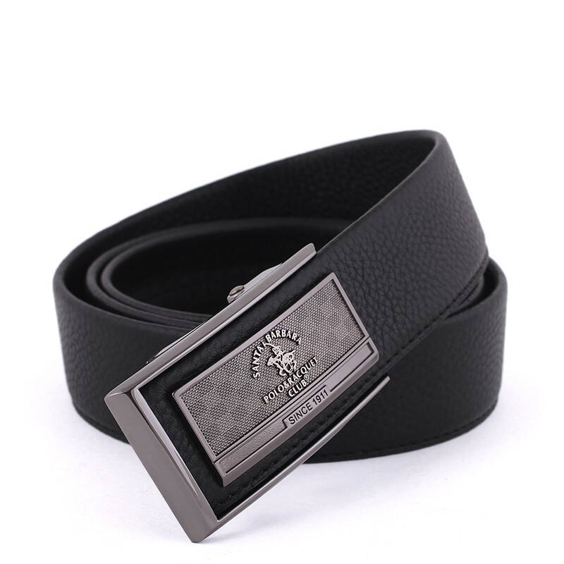 正牌polo圣大保罗 男士商务高档头层牛皮自动扣腰带 男式真皮皮带