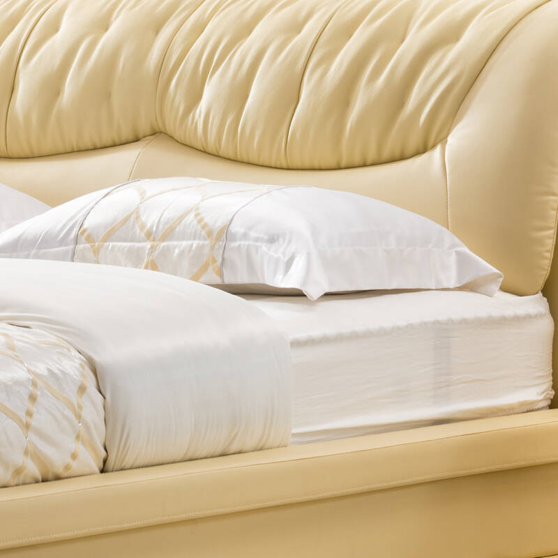 8米 婚床 1033a 样板色真皮 1.8*2.0米 乳胶椰梦维两用床垫 1柜