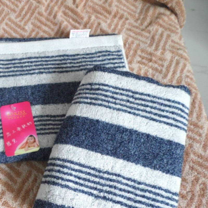 云涛 毛巾家纺 纯棉蓝色条纹多臂色织毛巾d13-32