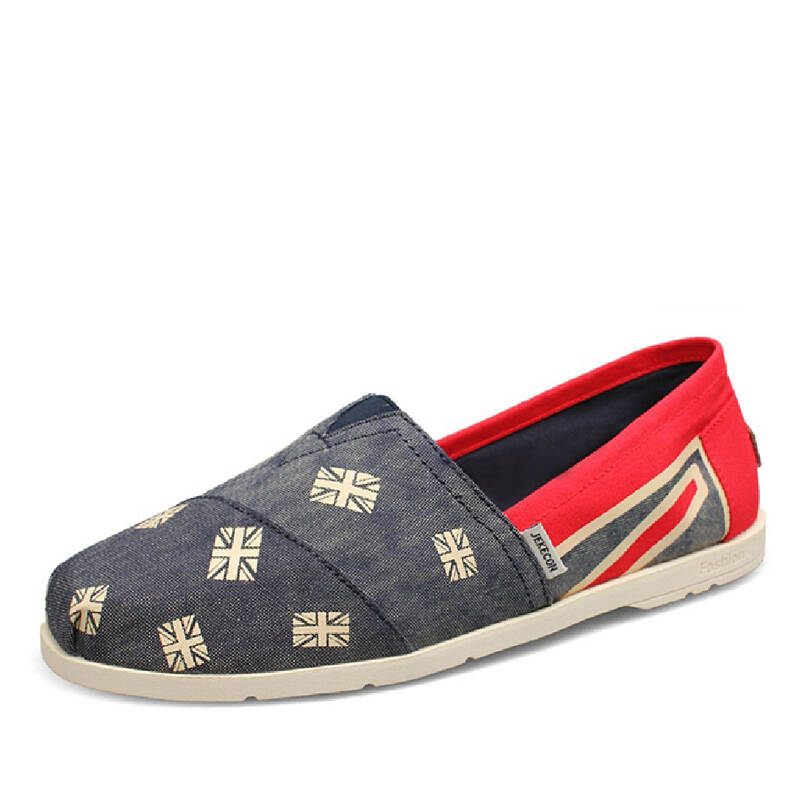 美国甲壳虫 (jekecon)米字旗欧美时尚帆布鞋低帮套脚男款布鞋 时尚