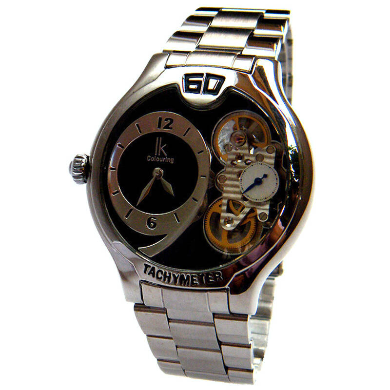 阿帕琦(ikcolouring)机械表双机芯动感男表时尚达人另类款男士腕表98