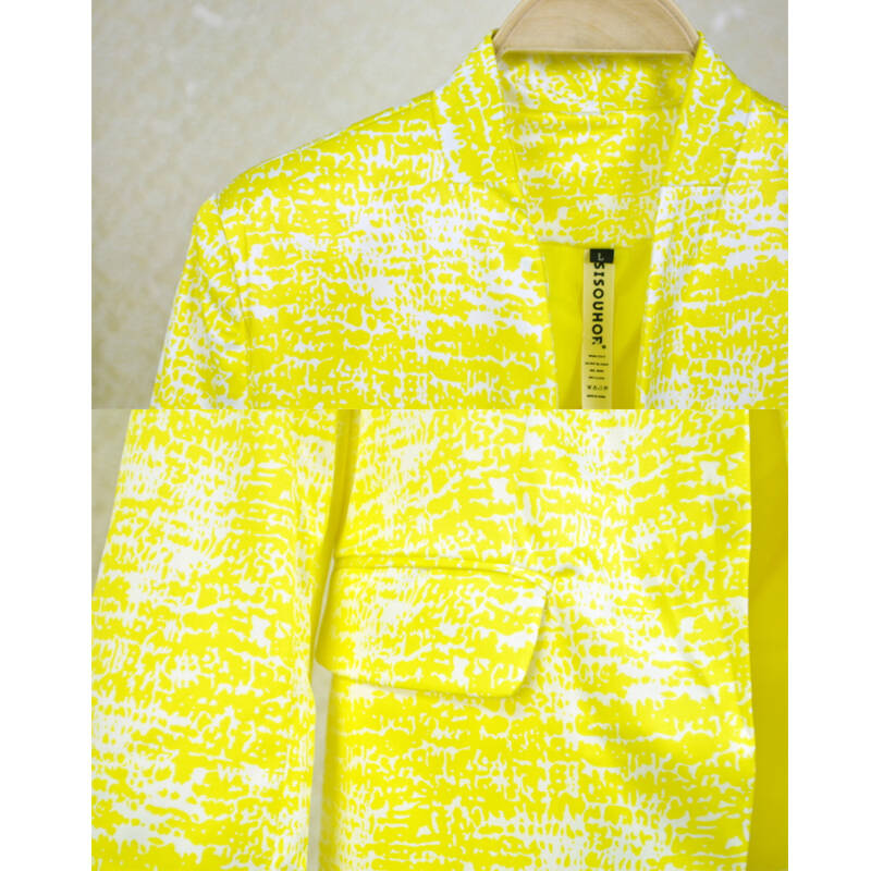 蜗牛小怪双十季 新款现货外套 无领小西装修身小西装韩版o0100 鹅黄绿