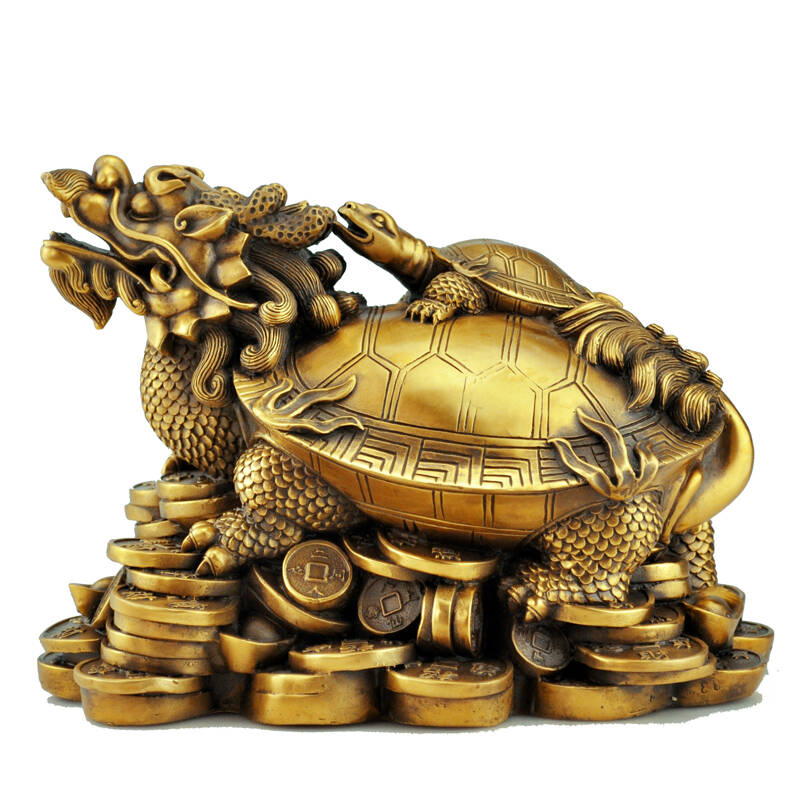 铜欣祥 开光纯铜龙龟摆件 龙头龟家居风水摆设招财防小人防是非铜饰品