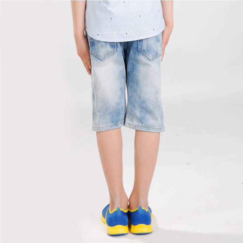 618爆品抢先逛牧童童装 2014夏装新款男童牛仔裤 男童牛仔短裤 牛仔蓝