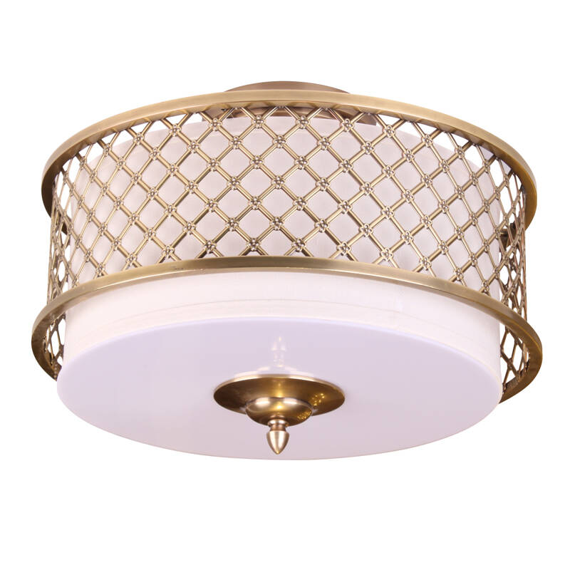 帝拿 全纯铜美式吸顶灯 简约欧式田园卧室灯 中式温馨浪漫灯具p2301