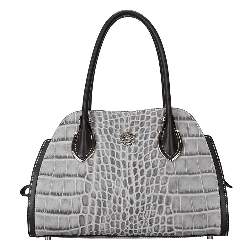 hr赫莲娜新款鳄鱼纹女士牛皮手提单肩包h23-027482f1灰色