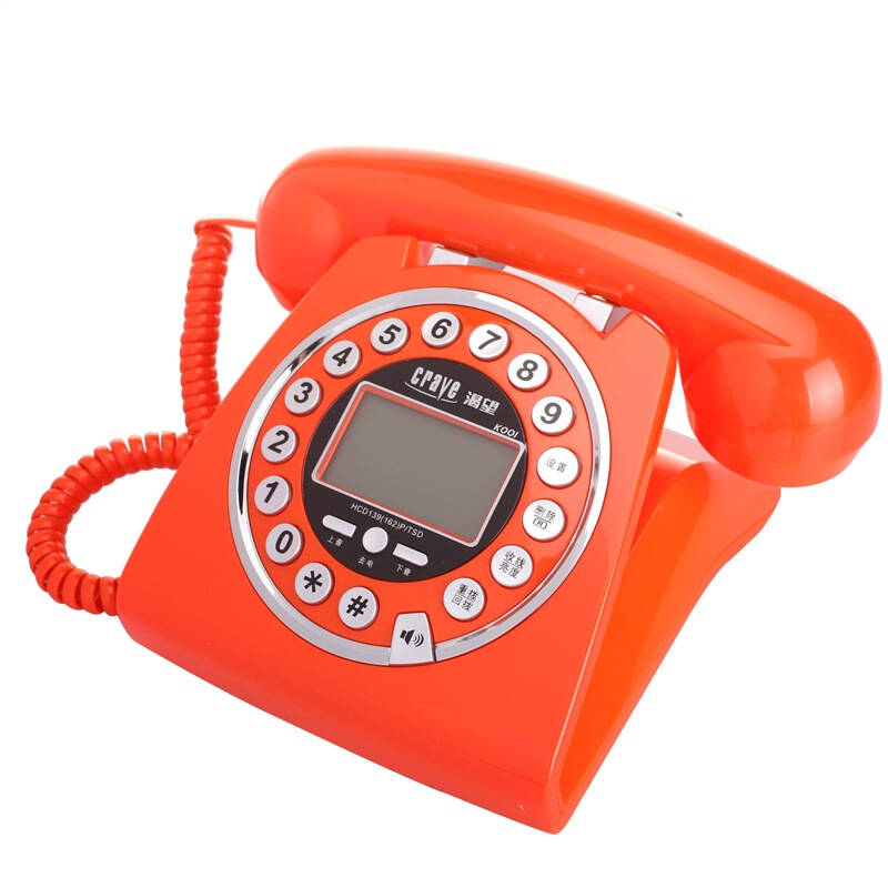 渴望(crave) k001 仿古来电显示电话机 时尚橙
