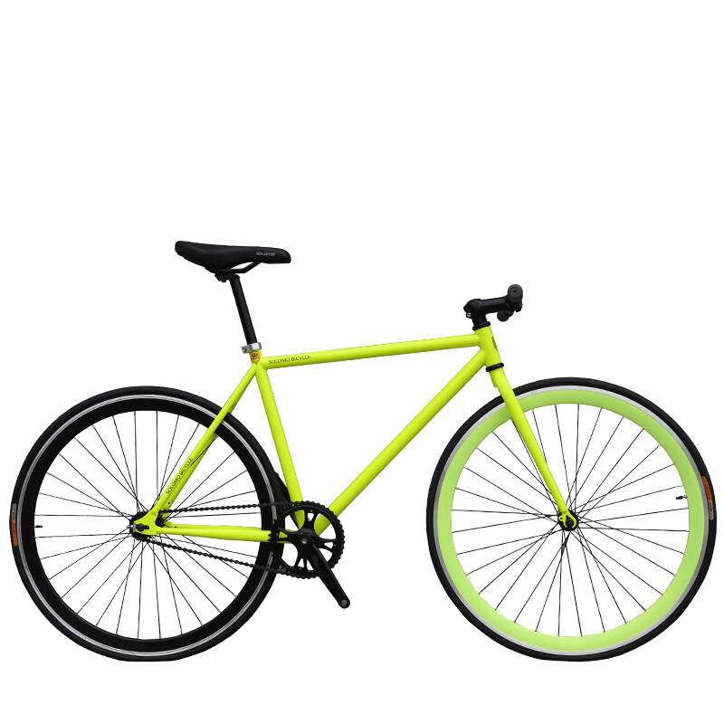 京品年货爆潮刷街必备 索罗门2013新款死飞公路自行车 荧光绿700c