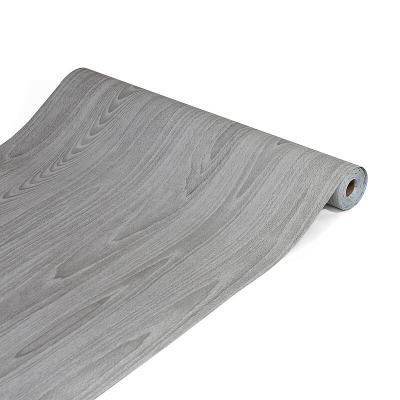 5平方 《灰白色木纹》胶面壁纸 带胶墙纸 旧家具翻