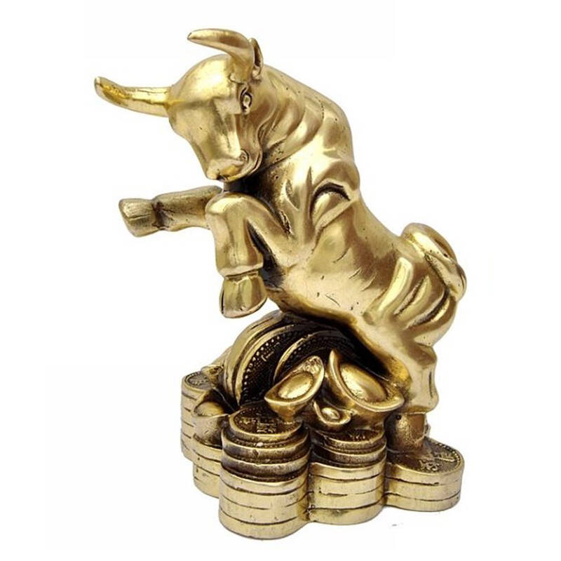 葩朵儿 纯铜元宝牛铜器摆件 家居装饰文案办公工艺品